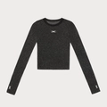 Slim Fit Glitzer-Strick-Crop-Top in Anthrazit mit weißen Flügel-Logo-Mustern - XS / Sternenschwarz