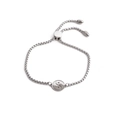 Pulsera de acero inoxidable plateado pulido con colgante Yin Yang y cadena ajustable - Dije de Yin Yang Tai Chi / Color Acero