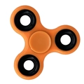 Three-arm fidget spinner toy with vibrant orange body and black weighted counterweights - Classic Orange with Iron Weight