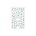 Self-adhesive 3D embossed nail art sticker featuring purple Rugosa roses, model TS-1589 - TS-1589 Floral Garden (TS-1589)