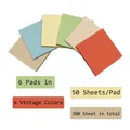 6 pads of vintage color square sticky notes, 3x3 inch self-adhesive memo pads with 300 sheets - Vintage 6 Colors (300 Sheets)