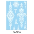 White lace henna temporary tattoo sticker with Indian mehndi pattern style W-0830 - Mehndi Style (W-0830)