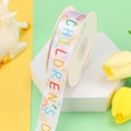 Children's Day white polyester ribbon with colorful sun and rainbow prints for gift boxes - Simple Personalized