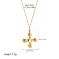 Détail du pendentif croix en or 18 carats avec cristal sur chaîne à billes - Petite Croix Arrondie