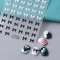 5D reliëf strik nagelkunst stickers TS-054 in zwart en wit met 3D-textuur ontwerp - Strikstijl (TS-054)