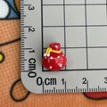 Mini red lucky bag resin charm with white stars and yellow rope detail for nail art - Gift Bag