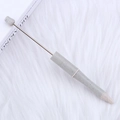 DIY beadable pen with grey speckled stone texture finish and silver metal rod accents - Eco Light Grey