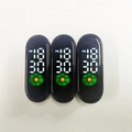 Three oval LED digital watch movements showing time and week on white background - Mi 8 Week Display Module