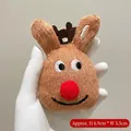 Cute plush reindeer Christmas brooch pin accessory featuring red nose and 6.9cm height - Big Red Nose Reindeer
