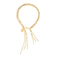 Three-layer 18K gold plated titanium steel bracelet with sparkling round sequins and tags - Gold