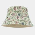 Fashionable floral reversible bucket hat with vintage jacquard patterns and cotton lining - One Size / Beige
