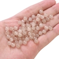 DIY round glass jelly beads in translucent cream white for jewelry making projects - Coffee approx 50pcs/pack