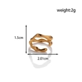 Adjustable golden stainless steel leaf ring with matte finish, weight 2g, size 2cm - Irregular Wave Shape