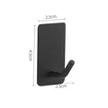 Matte black 304 stainless steel adhesive hook measuring 4.5cm by 2.5cm for wall mounting - 2.5cm Elephant Hook [Black]