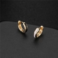Luxuriöse 14K vergoldete Creolen mit minimalistischen schwarz-weißen Emaille-Streifen - Klein / 14K Gold Schwarz