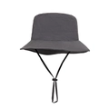 Leichter grauer Fischerhut mit verstellbarem schwarzen Kinnriemen für Sonnenschutz - 58cm / Grau