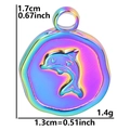 Regenbogenfarbener Edelstahl-Delfinanhänger mit genauen Maßen und Gewichtsangaben - Delfin Anhänger / Regenbogenfarben
