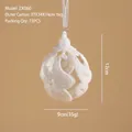 White glitter hollow paisley Christmas ornament ball with silver ribbon for holiday decor - Champagne Christmas Ball