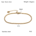Detailed view of 2mm gold bead chain with 16+3cm length and S.Steel lobster clasp - 2mm Bead Diameter - Lobster Clasp Chain (YB-1069G-2mm)