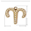 Detail der Maße und Materialangaben für den vergoldeten Widder-Zodiac-Anhänger - Widder / Gold