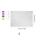 Detail of clear acrylic weekly planner board with six colorful magnetic markers - TYU048 Small Monthly Planner (With 6 Pens)