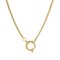 18K gold-plated stainless steel chain necklace featuring a round spring clasp design - 18mm Sailor Clasp NK Chain