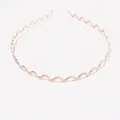 Minimalist wavy metal headband in rose gold finish for women's hair styling - Medium Wave / Rose Gold