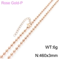Rose gold stainless steel ball chain necklace with lobster clasp and extension chain - 3mm Necklace / Rose Gold