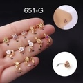 Set di piercing al naso a L in oro con zirconi colorati a forma di stella, cuore e farfalla - Stile Farfalla (1#) / Oro
