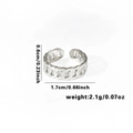 Silver cuban chain style titanium steel ring with 0.6cm width and 1.7cm diameter size - Tyr0422 / Adjustable Open