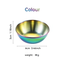 Rainbow stainless steel sauce dish set with 9cm diameter and 3cm height dimensions - Rainbow Large