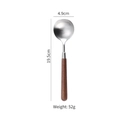 Cucchiaio in acciaio inox 304 con manico in noce, misura 19,5x4,9cm e peso 52g - Cucchiaio Rotondo da Tavola