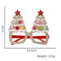 Christmas tree decorative glasses with glitter finish and colorful pom-poms for holidays - Double Tree Gold Glasses