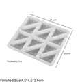 White silicone 8-cavity triangle cheese mousse mold measuring 17.1cm by 15.6cm - 12-Cavity Cheese - White