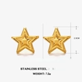 Orecchini a stella dorati in acciaio inossidabile da 3cm con finitura lucida chic - Oro