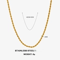 Collier Torsadé En Or - 2 Mm