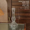Vertical ribbed crystal glass candle holder for elegant home decor and wedding props - Vertical Stripe Extra Large