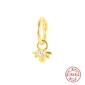 Golden S925 sterling silver cartilage earring with a sparkling bee pendant on white background - Gold Single - Bee