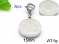 3pcs Leo zodiac stainless steel charms with lion engraving and generous slogan - Leo (KLJ011-Z)