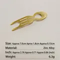 Golden zinc alloy U-shaped hairpin for daily hair buns, minimalist 7cm styling fork - 7cm Alloy Hair Stick / Gold
