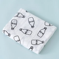 Double-layer cotton gauze baby swaddle blanket with black milk bottle print - Baby Bottle