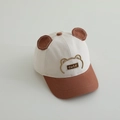 Cappellino da baseball per neonati con orecchie di orso e ricamo carino - 50-52cm 1-4 anni / Bianco Sporco