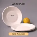 Eco-friendly 7-inch white biodegradable sugarcane pulp paper plates with embossed rim - 7 Inch Plate Thickened / White