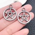 Retro pentagram star alloy pendants for DIY necklaces and jewelry making accessories - Gun Black-3890-20x25mm