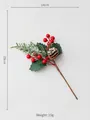 Artificial Christmas berry pick with pine cones and snowy pine needles, 29cm height - Style K