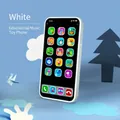 Educational white music phone toy with colorful icons and interactive learning touch screen - English Version / Without Battery / White