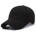 Gorra de béisbol negra minimalista con textura plisada única y tejido transpirable - Negro