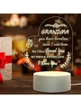 Luce notturna 3D a cuore per nonna con frase incisa su base circolare luminosa - Interruttore a pulsante USB a colore singolo / Per nonna 1