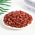 Natural red agate crystal crushed stones displayed in a white plate for aromatherapy - Red Jasper (9-12mm) 100g