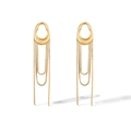 Elegant 18K gold plated stainless steel tassel earrings featuring long box chain fringe - Gold